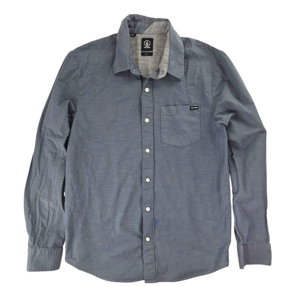 Volcom | Blue, Long Sleeve, Button Down Shirt | Size Large